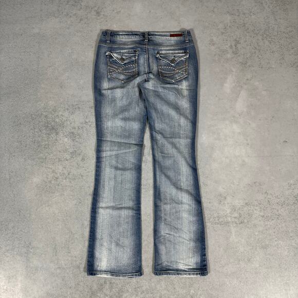 L.e.i. Ashley Low Rise Slim Boot Jeans Medium Wash Faded - Size: 9 - Picture 7 of 10